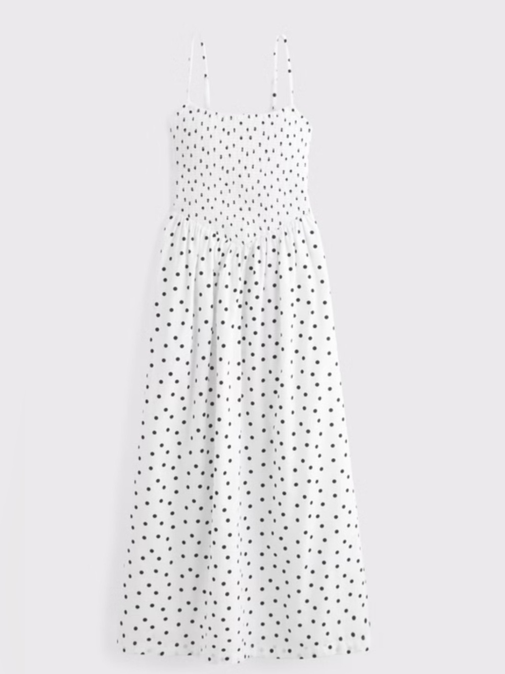 Excellent condition! Abercrombie White Polka Dot Smocked Dress